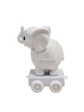 80s - 90s Precious Moments Elephant - 4th birthday series train figurine